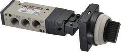 SMC PNEUMATICS - 0.55 CV Rate, 1/8" NPT Inlet Mechanical Valve - 4 Way, 5 Ports - Industrial Tool & Supply