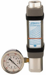 Hedland - 3/4" NPTF Port Flowmeter with Gage Installed - 600 Max psi, 50 SCFM, Anodized Aluminum - Industrial Tool & Supply