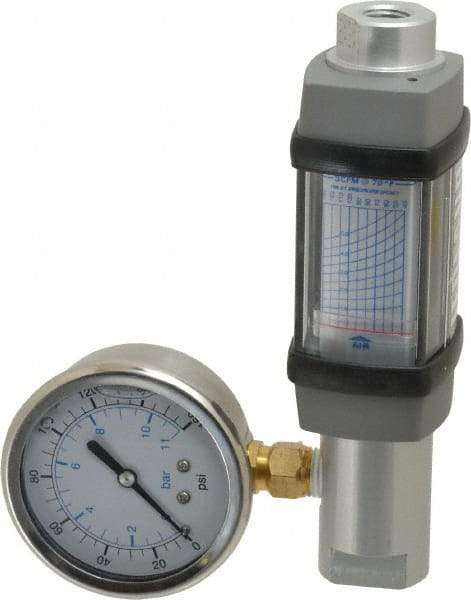 Hedland - 1/4" NPTF Port Compressed Air & Gas Flowmeter - 600 Max psi, 5 SCFM, Anodized Aluminum - Industrial Tool & Supply