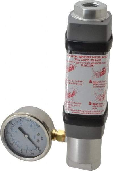 Hedland - 1/2" NPTF Port Compressed Air & Gas Flowmeter - 600 Max psi, 30 SCFM, Anodized Aluminum - Industrial Tool & Supply