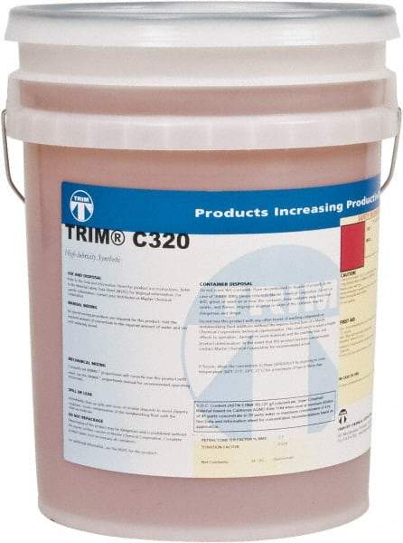 Master Fluid Solutions - Trim C320, 5 Gal Pail Cutting & Grinding Fluid - Synthetic, For Drilling, Form-Grinding, Reaming, Tapping - Industrial Tool & Supply