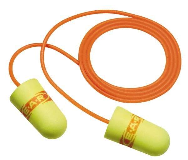 3M - Disposable, Corded, 33 dB, Barrel Earplugs - Yellow, 200 Pairs - Industrial Tool & Supply