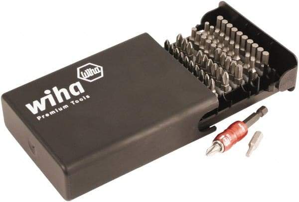 Wiha - 51 Piece, 1/4" Drive Screwdriver Insert Bit Set - #1 to #3 Phillips, 1/8 to 5/32" Hex - Industrial Tool & Supply