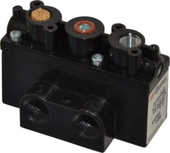 ARO/Ingersoll-Rand - 1/4" Inlet x 1/4" Outlet, Pilot Actuator, Spring Return, 2 Position, Body Ported Solenoid Air Valve - 32 CFM, 0.9 CV, 4 Way, 150 psi, 2-15/16" Long x 1-15/16" Wide x 1-15/16" High, 0 to 180°F - Industrial Tool & Supply
