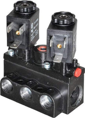 ARO/Ingersoll-Rand - 1/4" Inlet x 1/4" Outlet, Solenoid Actuator, Solenoid Return, 3 Position, Body Ported Solenoid Air Valve - 24 VDC Input, 32 CFM, 0.9 CV, 4 Way, 150 psi, 2-15/16" Long x 1-15/16" Wide x 1-13/16" High, 0 to 180°F - Industrial Tool & Supply