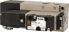 SMC PNEUMATICS - 0.8 CV Flow Rate, Single Solenoid Pilot Operated Valve - 5 Port, 2 Position, Spring Return, 1/4" NPT Inlet, 24 V - Industrial Tool & Supply