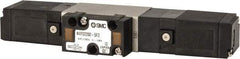 SMC PNEUMATICS - 0.8 CV Flow Rate, Double Solenoid Pilot Operated Valve - 5 Port, 2 Position, 1/4" NPT Inlet, 24 V - Industrial Tool & Supply