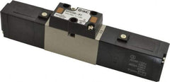 SMC PNEUMATICS - 0.8 CV Flow Rate, Double Solenoid Pilot Operated Valve - 5 Port, 2 Position, 1/4" NPT Inlet, 110 V - Industrial Tool & Supply