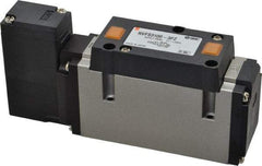 SMC PNEUMATICS - 2 CV Flow Rate, Single Solenoid Pilot Operated Valve - 5 Port, 2 Position, Spring Return, 3/8" NPT Inlet, 110 V - Industrial Tool & Supply