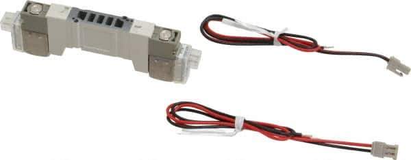 SMC PNEUMATICS - 0.3 CV Flow Rate, Double Solenoid Pilot Operated Valve - 5 Port, 2 Position, 1/4" Push to Connect Inlet, 24 V - Industrial Tool & Supply