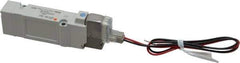 SMC PNEUMATICS - 0.7 CV Flow Rate, Single Solenoid Pilot Operated Valve - 5 Port, 2 Position, Spring Return, 1/4" Push to Connect Inlet, 24 V - Industrial Tool & Supply