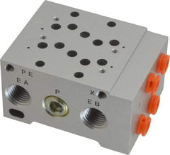 SMC PNEUMATICS - 0.7 CV Flow Rate, 2 Station Pilot Operated Solenoid Valve - 1/4" Push to Connect Inlet, Bar Manifold Base Mounted - Industrial Tool & Supply