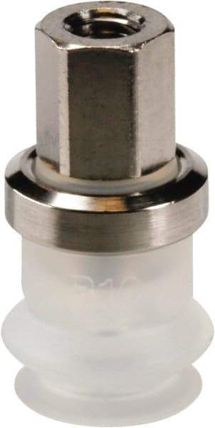 SMC PNEUMATICS - M5x0.8 Female Port, 10" Pad Diam, Bellows, Vertical Vacuum Pad - Silicone - Industrial Tool & Supply