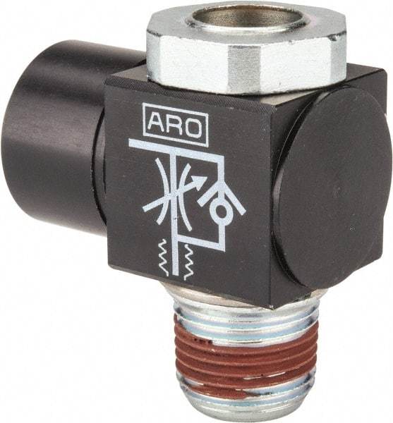 ARO/Ingersoll-Rand - 3/8" NPT Right Angle Flow Control Valve - Industrial Tool & Supply