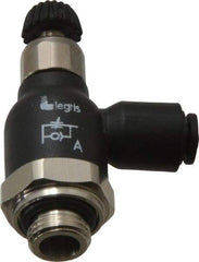 Legris - 4mm Tube OD x 1/8 Male BSPP Compact Meter Out Flow Control Valve - 14.5 to 145 psi, Nylon - Industrial Tool & Supply