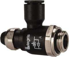 Legris - 10mm Tube OD x 3/8 Male BSPP Compact Meter Out Flow Control Valve - 14.5 to 145 psi, Nylon - Industrial Tool & Supply