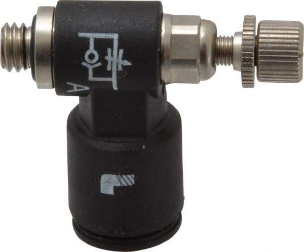 Legris - 10-32 Male NPT x 1/4" Tube OD Miniature Exhaust Valve - Industrial Tool & Supply