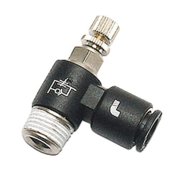 Legris - 8mm Tube OD x 3/8" BSPP Miniature Flow Control Regulator - 0 to 145 psi & Nylon Material - Industrial Tool & Supply