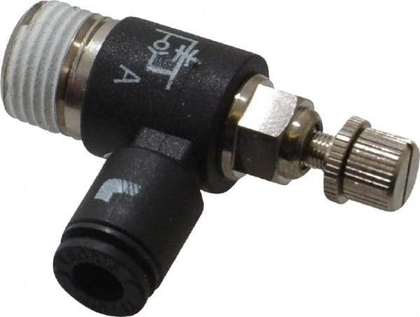 Legris - 1/8 Male NPT x 5/32" Tube OD Miniature Exhaust Valve - Industrial Tool & Supply