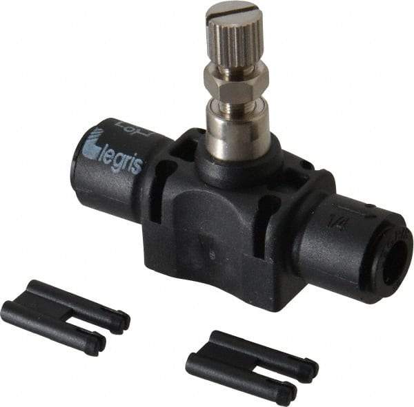 Legris - 1/4" Tube OD Inline Flow Control Valve - Industrial Tool & Supply