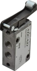 Mead - 4 Way Control Light Touch Valve - 1/8" NPT Inlet, Roller Leaf - Industrial Tool & Supply