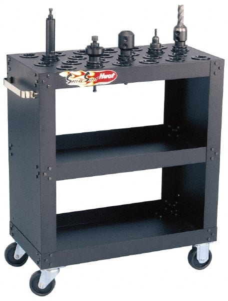 Huot - 24 Tool Capacity, HSK63A Taper Size SpeedyScoot CNC Tool Cart - Industrial Tool & Supply