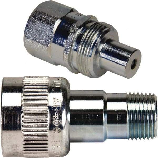 Enerpac - 3/8 NPTF 18-8 Stainless Steel Hydraulic Hose Regular-Flow Coupler Set - 10,000 psi - Industrial Tool & Supply