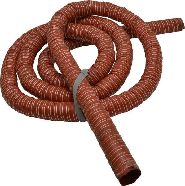 Hi-Tech Duravent - 1-1/2" ID, 16 Hg Vac Rating, 34 psi, Fiberglass Vacuum & Duct Hose - 12' Long, Brick Red, 1-1/2" Bend Radius, -75 to 500°F (Intermittent to 600) - Industrial Tool & Supply