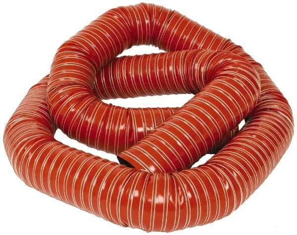 Hi-Tech Duravent - 4" ID, 10 Hg Vac Rating, 26 psi, Fiberglass Vacuum & Duct Hose - 12' Long, Brick Red, 4" Bend Radius, -75 to 500°F (Intermittent to 600) - Industrial Tool & Supply