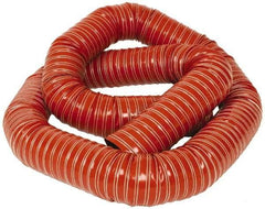 Hi-Tech Duravent - 4" ID, 10 Hg Vac Rating, 26 psi, Fiberglass Vacuum & Duct Hose - 12' Long, Brick Red, 4" Bend Radius, -75 to 500°F (Intermittent to 600) - Industrial Tool & Supply