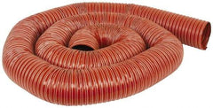 Hi-Tech Duravent - 4" ID, 7 Hg Vac Rating, 13 psi, Fiberglass Vacuum & Duct Hose - 12' Long, Brick Red, 2" Bend Radius, -65 to 450°F (Intermittent to 500) - Industrial Tool & Supply