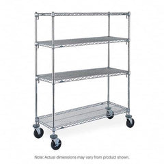 Metro - 900 Lb Capacity 4 Shelf Mobile Wire Shelving Unit - Add-On Unit - Industrial Tool & Supply