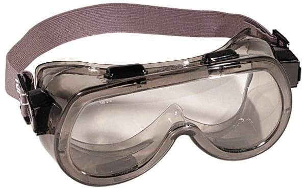 MCR Safety - Size Universal, Clear Polycarbonate Anti-Fog & Scratch Resistant Lens, Safety Goggles - Indirect Vent, Gray Plastic Frame - Industrial Tool & Supply