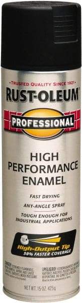 Rust-Oleum - Black, Semi Gloss, Rust Proof Enamel Spray Paint - 14 Sq Ft per Can, 15 oz Container, Use on Multipurpose - Industrial Tool & Supply