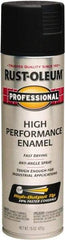 Rust-Oleum - Black, Semi Gloss, Rust Proof Enamel Spray Paint - 14 Sq Ft per Can, 15 oz Container, Use on Multipurpose - Industrial Tool & Supply