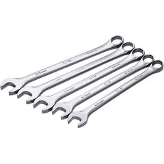 SK - 5 Piece, Combination Wrench Set - Metric System of Measurement, Chrome Finish - Industrial Tool & Supply