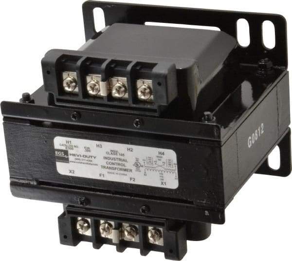 Sola/Hevi-Duty - 1 Phase, 0.3 kVA, Control Transformer - 2 Input, 1 Output Winding, 60, 50/60 at 220 V x 440 V, 50/60 at 230 V x 460 V Hz, 5.09 Inch Deep x 4.53 Inch High, 131°F Temp Rise - Industrial Tool & Supply