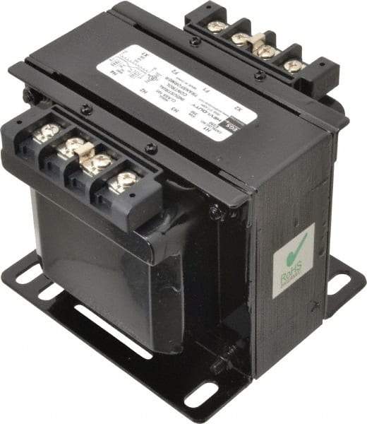 Sola/Hevi-Duty - 1 Phase, 0.35 kVA, Control Transformer - 2 Input, 1 Output Winding, 60, 50/60 at 220 V x 440 V, 50/60 at 230 V x 460 V Hz, 5.53 Inch Deep x 4.53 Inch High, 131°F Temp Rise - Industrial Tool & Supply