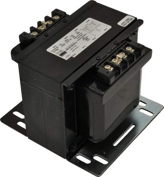 Sola/Hevi-Duty - 1 Phase, 0.75 kVA, Control Transformer - 2 Input, 1 Output Winding, 60, 50/60 at 220 V x 440 V, 50/60 at 230 V x 460 V Hz, 6.93 Inch Deep x 5.56 Inch High, 131°F Temp Rise - Industrial Tool & Supply