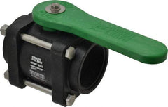 Green Leaf - 2" Pipe, Standard Port, Polypropylene Standard Ball Valve - 3 Piece, Inline - One Way Flow, FNPT x FNPT Ends, Lever Handle, 150 WOG - Industrial Tool & Supply