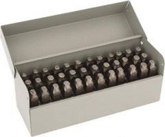 C.H. Hanson - 36 Piece, 1/4" Character Steel Stamp Set - Letters & Figures, Low Stress Round Face Dot - Industrial Tool & Supply