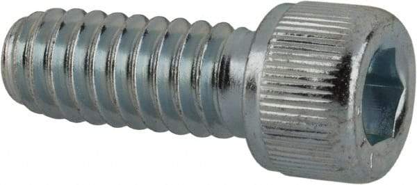 Value Collection - 1/4-20 UNC Hex Socket Drive, Socket Cap Screw - Alloy Steel, Zinc-Plated Finish, Fully Threaded, 5/8" Length Under Head - Industrial Tool & Supply