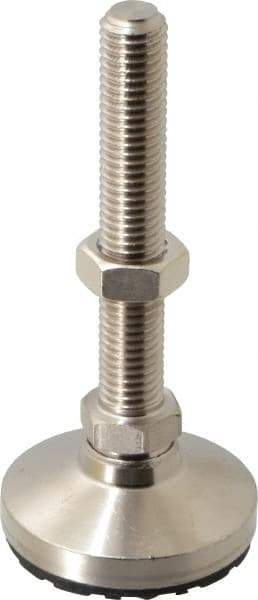 Gibraltar - 5/8-11 Bolt Thread, Studded Pivotal Stud Mount Leveling Pad & Mount - 6,000 Max Lb Capacity, 2-1/2" Base Diam - Industrial Tool & Supply