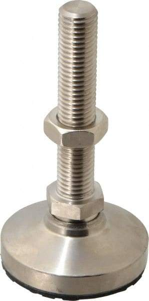Gibraltar - 3/4-10 Bolt Thread, Studded Pivotal Stud Mount Leveling Pad & Mount - 7,400 Max Lb Capacity, 3" Base Diam - Industrial Tool & Supply