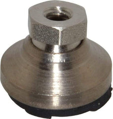 Gibraltar - 750 Lb Capacity, 1/4-20 Thread, 11/16" OAL, Steel Stud, Tapped Pivotal Socket Mount Leveling Pad - 1" Base Diam, Steel Pad, 1/2" Hex - Industrial Tool & Supply