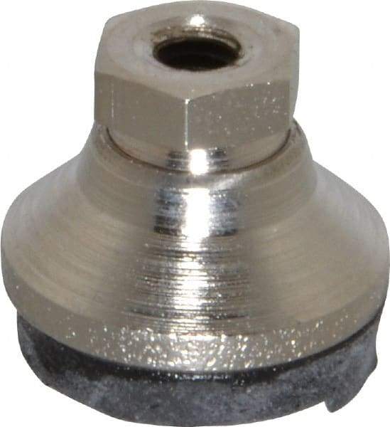 Gibraltar - 525 Lb Capacity, 10-32 Thread, 1/2" OAL, Steel Stud, Tapped Pivotal Socket Mount Leveling Pad - 3/4" Base Diam, Steel Pad, 3/8" Hex - Industrial Tool & Supply