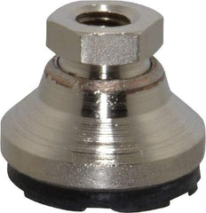 Gibraltar - 2800 Lb Capacity, 3/8-16 Thread, 7/8" OAL, Steel Stud, Tapped Pivotal Socket Mount Leveling Pad - 1-1/4" Base Diam, Steel Pad, 5/8" Hex - Industrial Tool & Supply