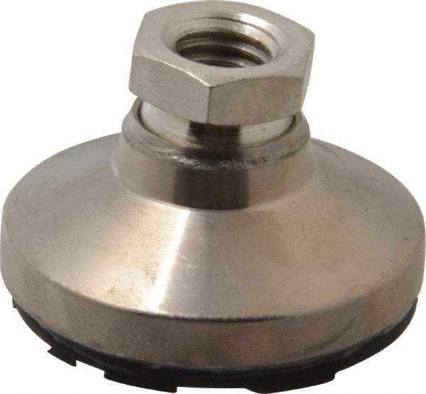 Gibraltar - 3750 Lb Capacity, 1/2-13 Thread, 1-1/8" OAL, Steel Stud, Tapped Pivotal Socket Mount Leveling Pad - 1-7/8" Base Diam, Steel Pad, 3/4" Hex - Industrial Tool & Supply