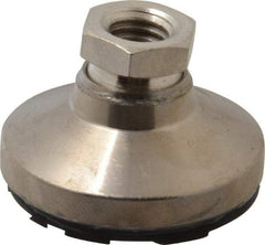 Gibraltar - 3750 Lb Capacity, 1/2-13 Thread, 1-1/8" OAL, Steel Stud, Tapped Pivotal Socket Mount Leveling Pad - 1-7/8" Base Diam, Steel Pad, 3/4" Hex - Industrial Tool & Supply