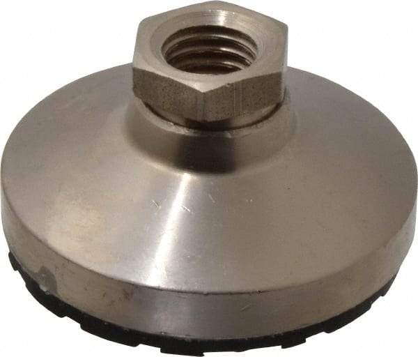 Gibraltar - 4500 Lb Capacity, 5/8-11 Thread, 1-1/4" OAL, Steel Stud, Tapped Pivotal Socket Mount Leveling Pad - 2-1/2" Base Diam, Steel Pad, 7/8" Hex - Industrial Tool & Supply